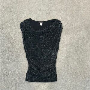 Elegant Black Glitter Joyce Leslie Top